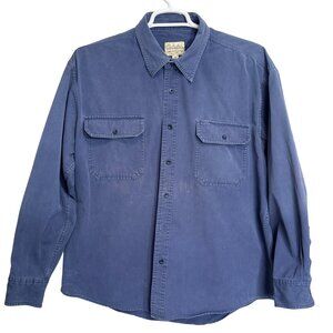 Cabelas Shirt Mens 2XL Blue Cotton Button-Down Long Sleeve Chest Pockets